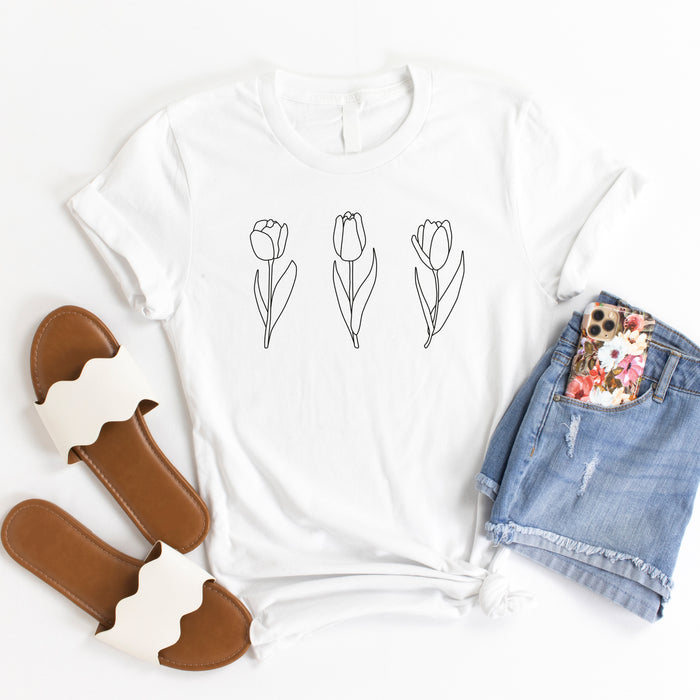 Blooming Tulips graphic t-shirt