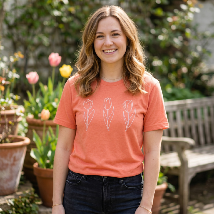 Blooming Tulips graphic t-shirt, product photo 2