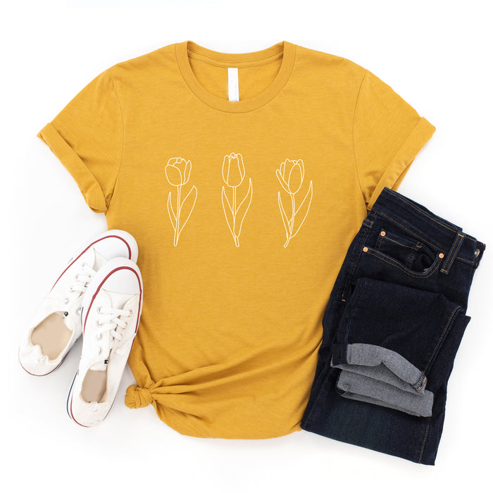 Blooming Tulips graphic t-shirt, product photo 3