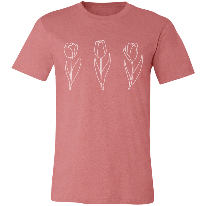 Blooming Tulips graphic t-shirt in Heather Mauve