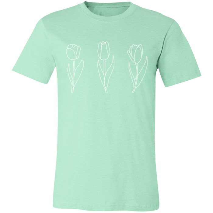 Blooming Tulips graphic t-shirt in Heather Mint