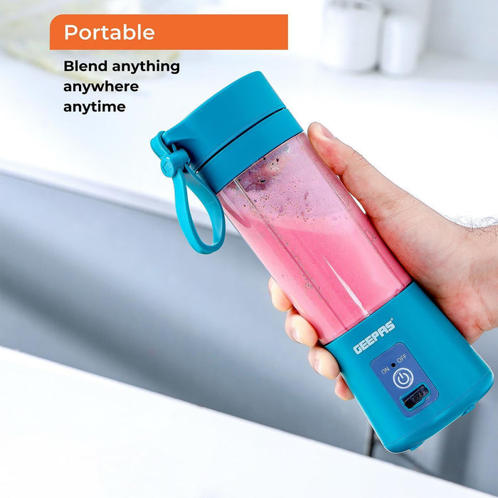 Blue Portable Blender 330ML Rechargeable Fruit Mixer
