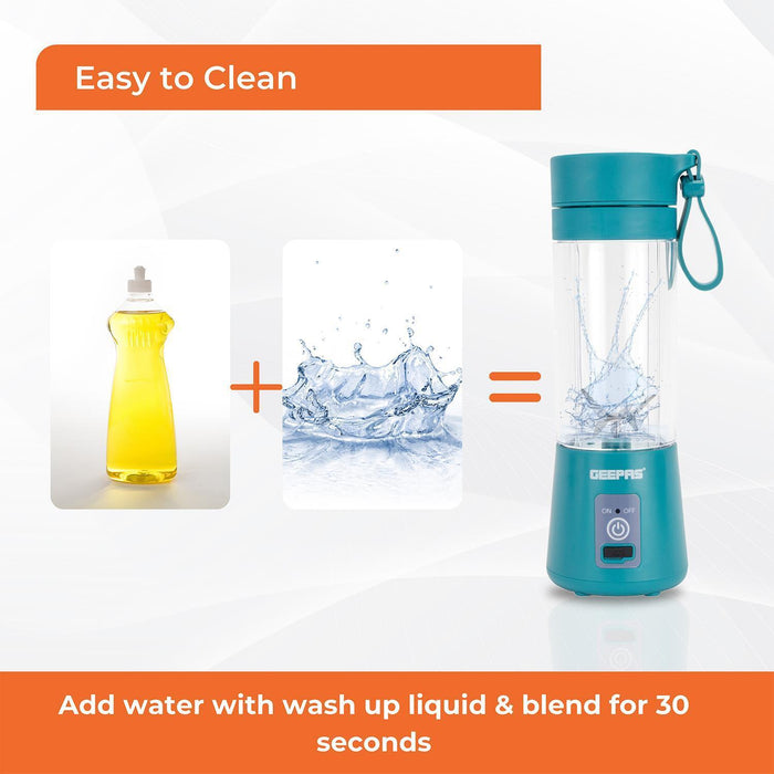 Blue Portable Blender 330ML Rechargeable Fruit Mixer