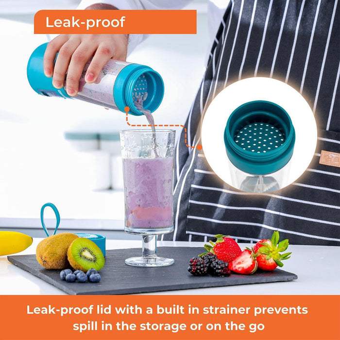 Blue Portable Blender 330ML Rechargeable Fruit Mixer