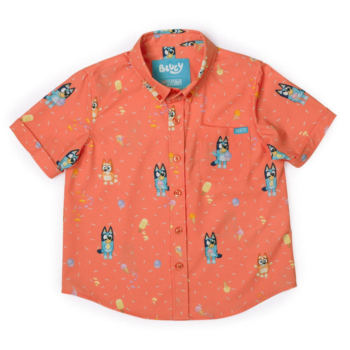 RSVLTS 2T Bluey Preschool Short Sleeve Shirt Bluey "Don't Let It Melt" – Preschooler KUNUFLEX Short Sleeve Shirt