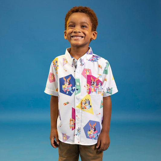 RSVLTS Bluey Preschool Short Sleeve Shirt Bluey "Magic Xylophone" – Preschooler KUNUFLEX Short Sleeve Shirt