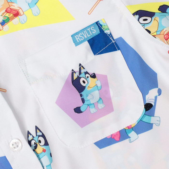 RSVLTS Bluey Preschool Short Sleeve Shirt Bluey "Magic Xylophone" – Preschooler KUNUFLEX Short Sleeve Shirt