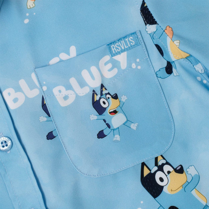 RSVLTS Bluey Preschool Short Sleeve Shirt Bluey "Meet the Heelers" – Preschooler KUNUFLEX Short Sleeve Shirt