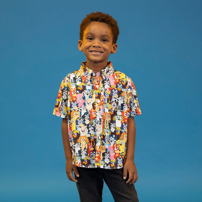 RSVLTS Bluey Preschool Short Sleeve Shirt Bluey "Primary Pals" – Preschooler KUNUFLEX Short Sleeve Shirt