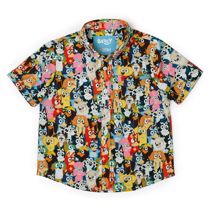 RSVLTS 2T Bluey Preschool Short Sleeve Shirt Bluey "Primary Pals" – Preschooler KUNUFLEX Short Sleeve Shirt
