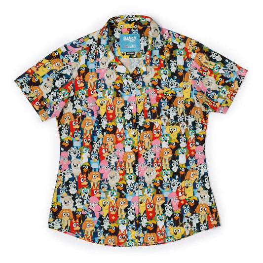 RSVLTS XS Bluey Short Sleeve Shirt Bluey  "Primary Pals" – Women's KUNUFLEX Short Sleeve Shirt