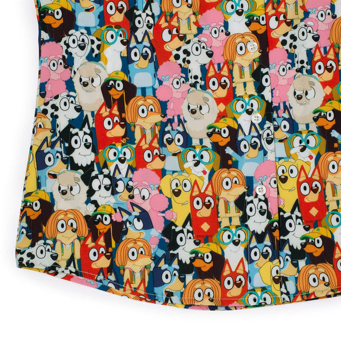 RSVLTS Bluey Short Sleeve Shirt Bluey  "Primary Pals" – Women's KUNUFLEX Short Sleeve Shirt