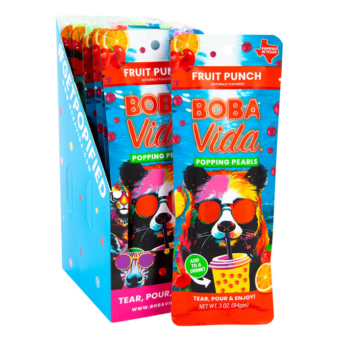 Bobavida Fruit Punch Popping Boba Candy - 10 Count