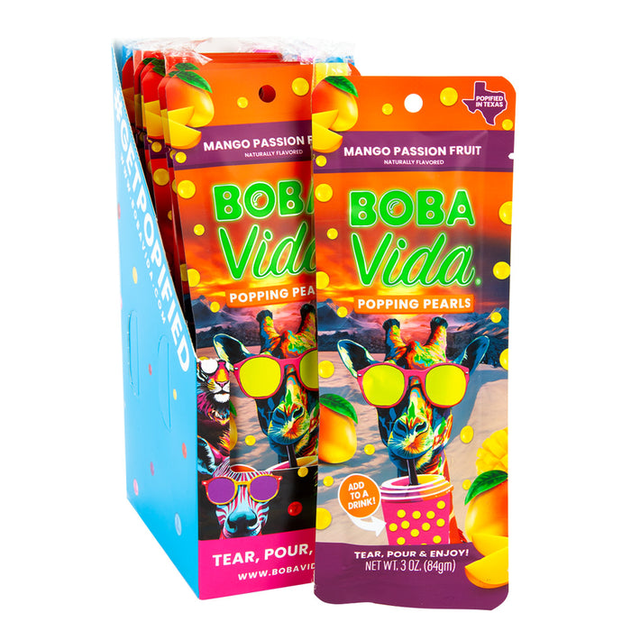Bobavida Mango Passionfruit Popping Boba - 10 Count