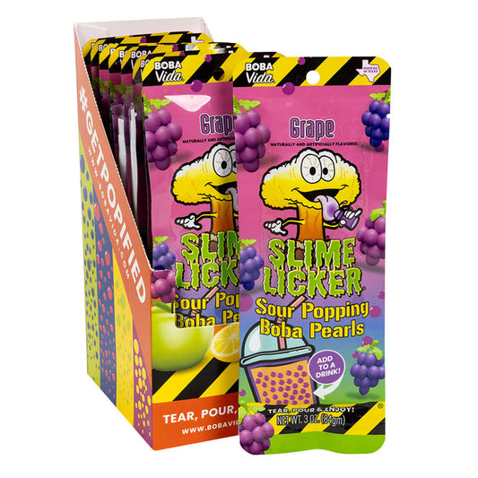 Bobavida Slime Licker Sour Grape Popping Boba Pearls Candy - 10 Count
