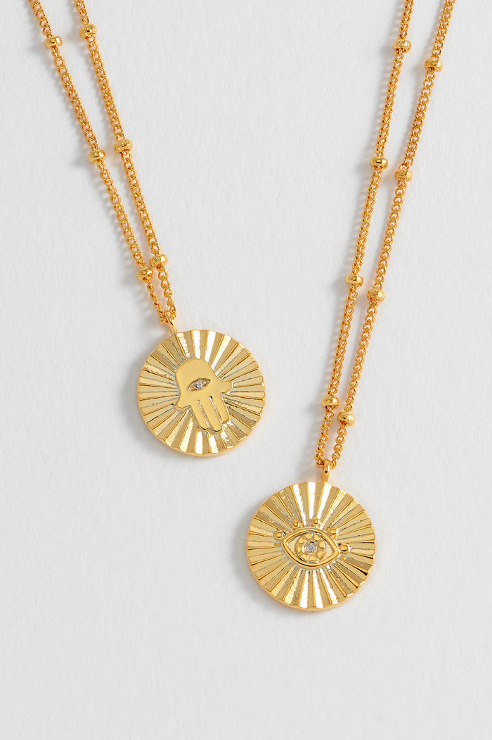 Boho Eye Coin Necklace
