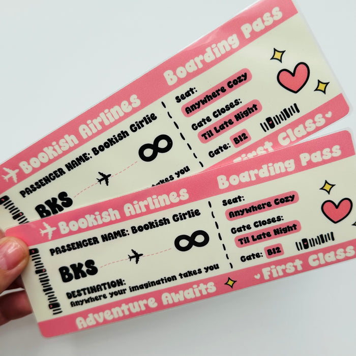 Bookish Boarding Pass Bookmarks
