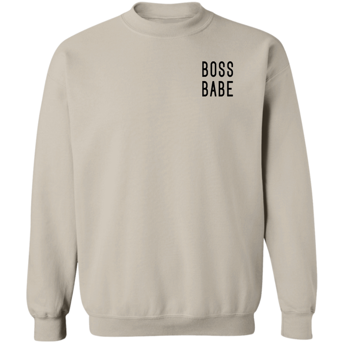 Boss Babe crewneck sweatshirt in Sand