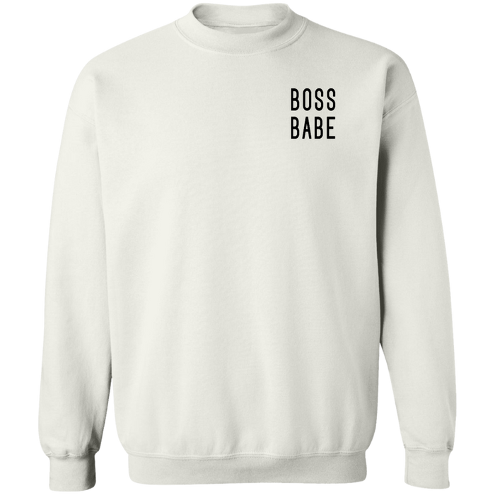 Boss Babe crewneck sweatshirt in White