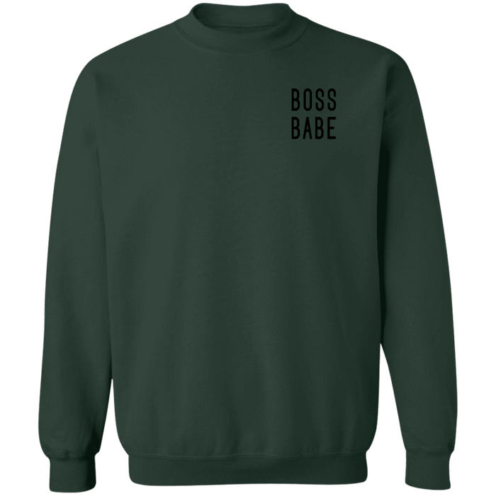 Boss Babe crewneck sweatshirt in Forest Green