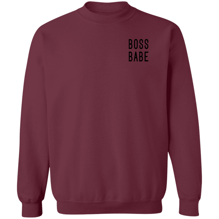 Boss Babe crewneck sweatshirt in Maroon