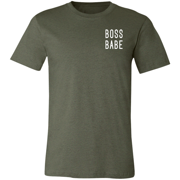 Boss Babe graphic t-shirt in Heather Military Green
