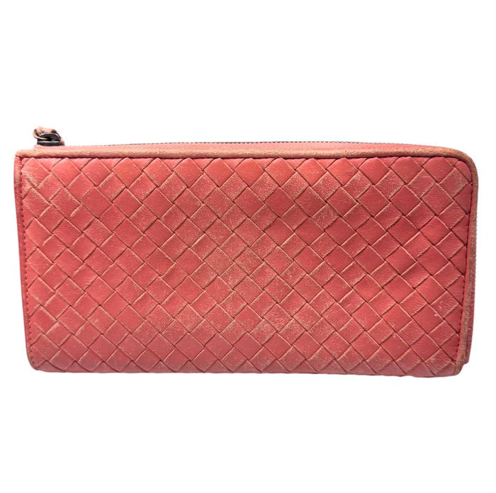 Bottega Veneta Leather Orange & Brown Colour Long Shape Wallet