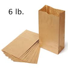 Brown Paper Lunch Bags, Paper Grocery Bags, Durable Kraft Paper Bags 6lb 100 Pack - 43100001002