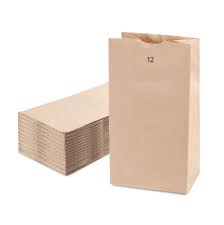 Brown Paper Lunch Bags, Paper Grocery Bags, Durable Kraft Paper Bags 12lb 100 Pack - 43100001005