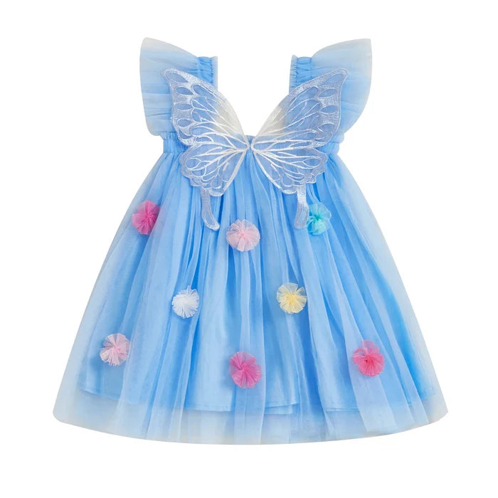 BUTTERFLY Pompom Tulle Dress