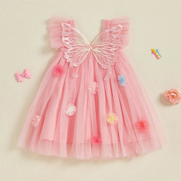 BUTTERFLY Pompom Tulle Dress