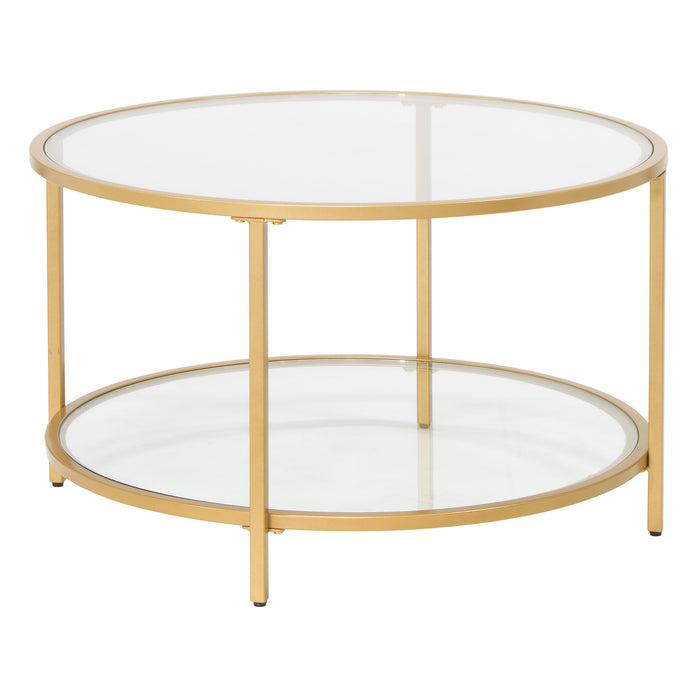 Camber Elite 28" Round Coffee Table, Gold 72057