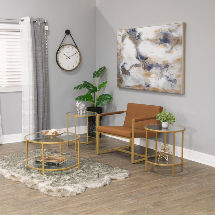 Camber Elite 28" Round Coffee Table, Gold 72057