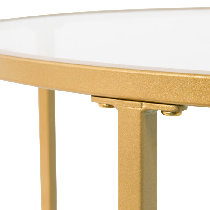 Camber Elite 28" Round Coffee Table, Gold 72057