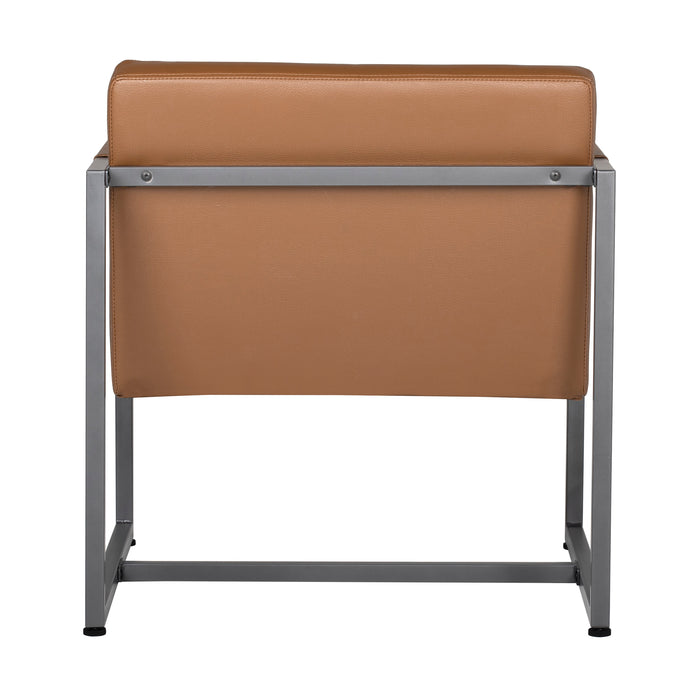 Camber Mid-Century Modern Small Living Room Accent Chair, Pewter Gray / Caramel 71051