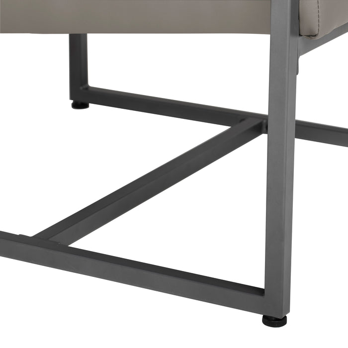 Camber Mid-Century Modern Small Living Room Accent Chair, Pewter Gray / Mushroom 71054