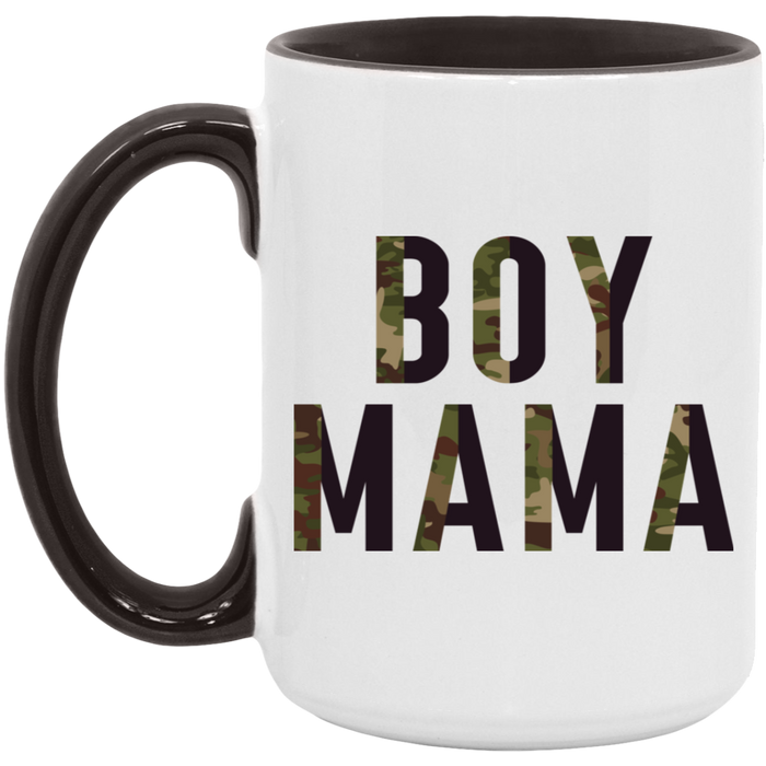 Camo Boy Mama ceramic coffee mug