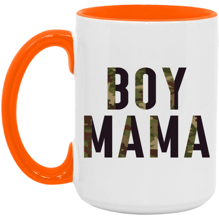 Camo Boy Mama ceramic coffee mug, product photo 2