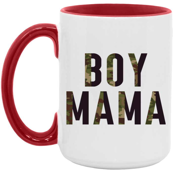 Camo Boy Mama ceramic coffee mug, product photo 3