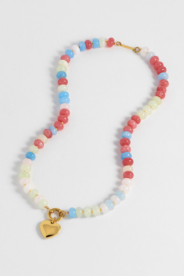 Candy Gemstone Spring Clasp Necklace