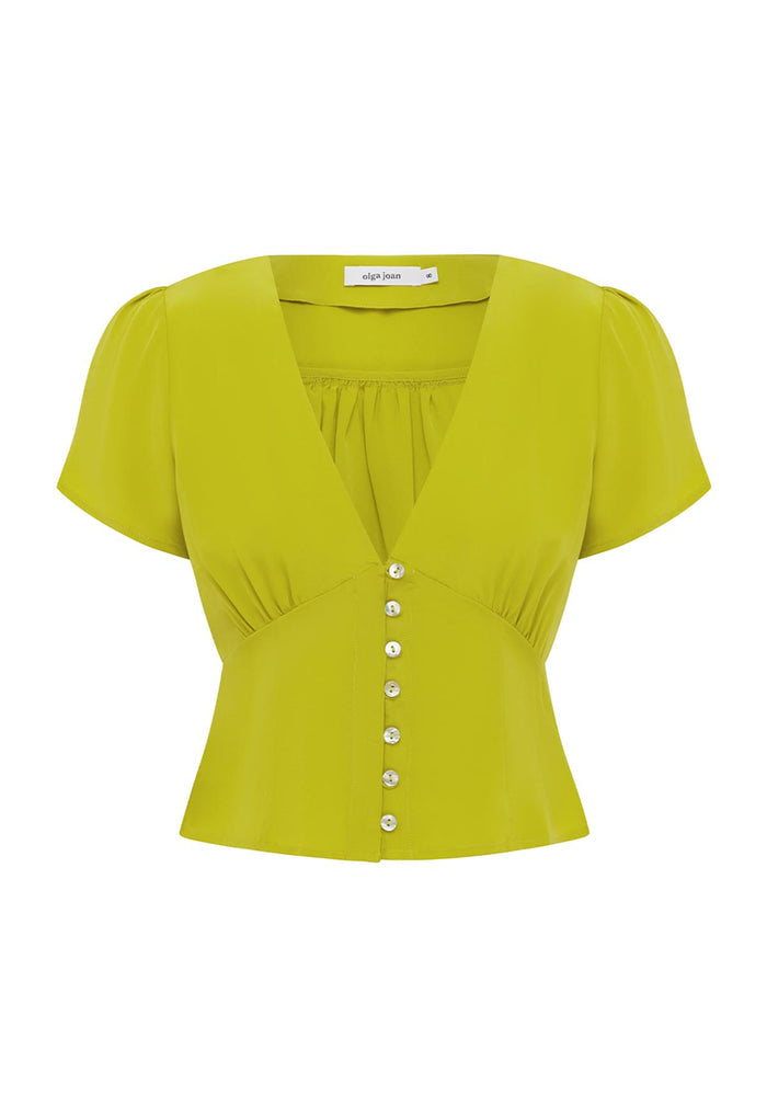 Cap-Sleeve Top Chartreuse (Original Fit)