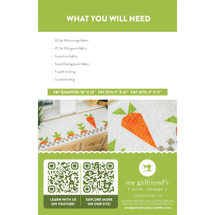 Carrot Tops Table Runner (Downloadable Pattern)
