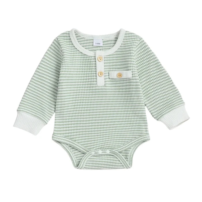 CARSON Striped Long-Sleeve Romper