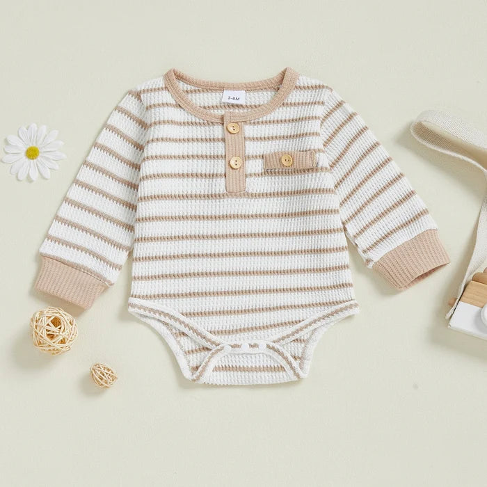 CARSON Striped Long-Sleeve Romper