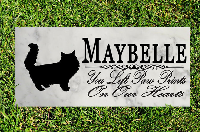 Cat Memorial Stone Plaque Personalized You Left Paw Prints On My Heart - Broad Bay Personalized Gifts Shipped Fast