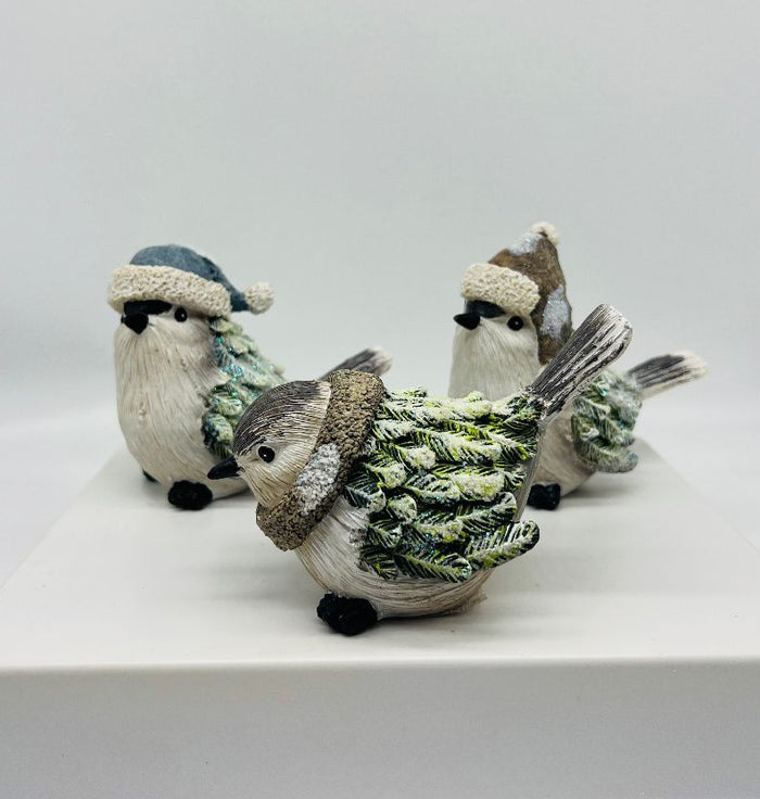 Chickadee Resin Winter Bird Figurine 6"