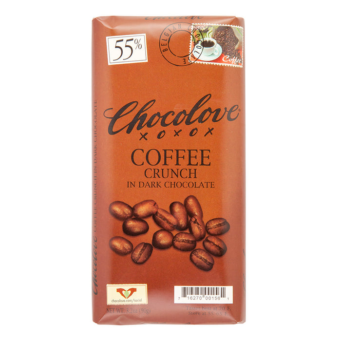 Chocolove Dark Chocolate Coffee Crunch Bars - 12ct
