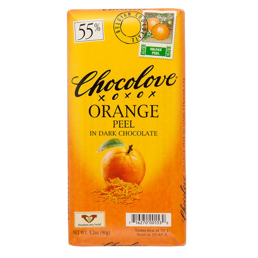 Chocolove Dark Chocolate Orange Peel Bars - 12ct