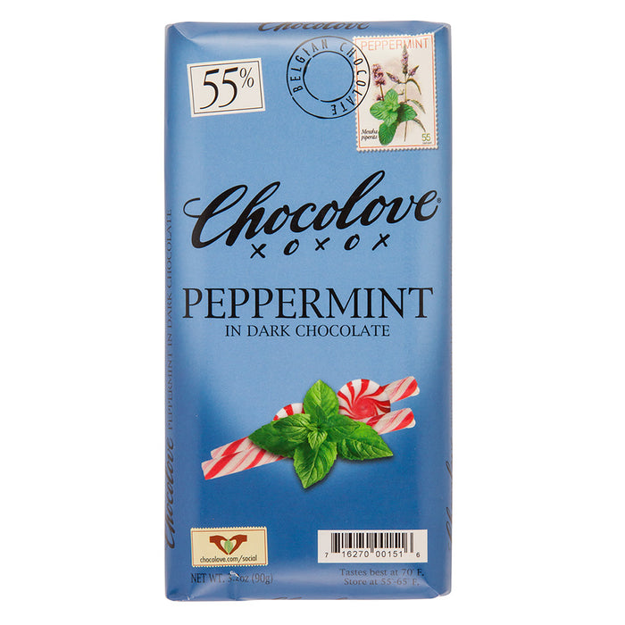 Chocolove Dark Chocolate Peppermint Bars - 12ct