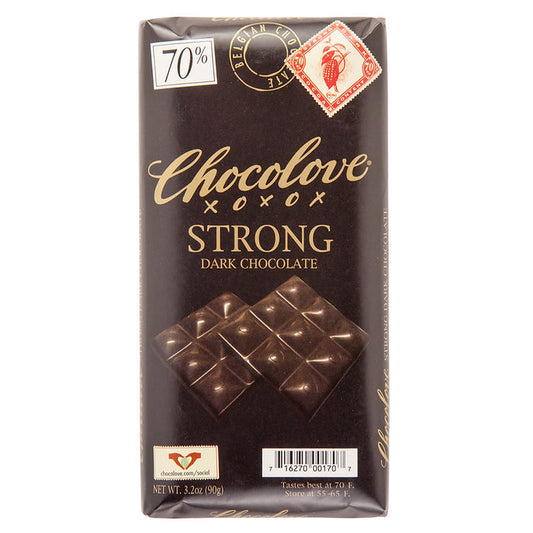 Chocolove Strong Dark Chocolate 70% Bars - 12ct
